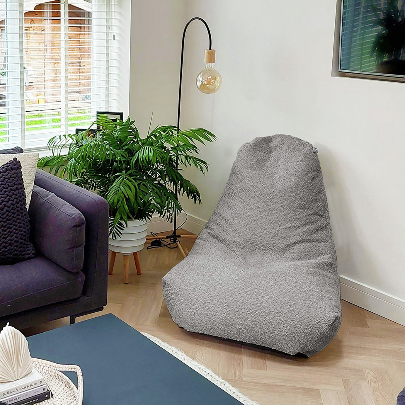 rucomfy Fabric Snug Bean Bag Chair - Light Grey - image 1