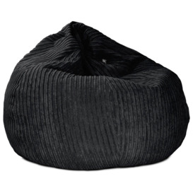 rucomfy Jumbo Cord Slouchbag Bean Bag - Black - thumbnail 1