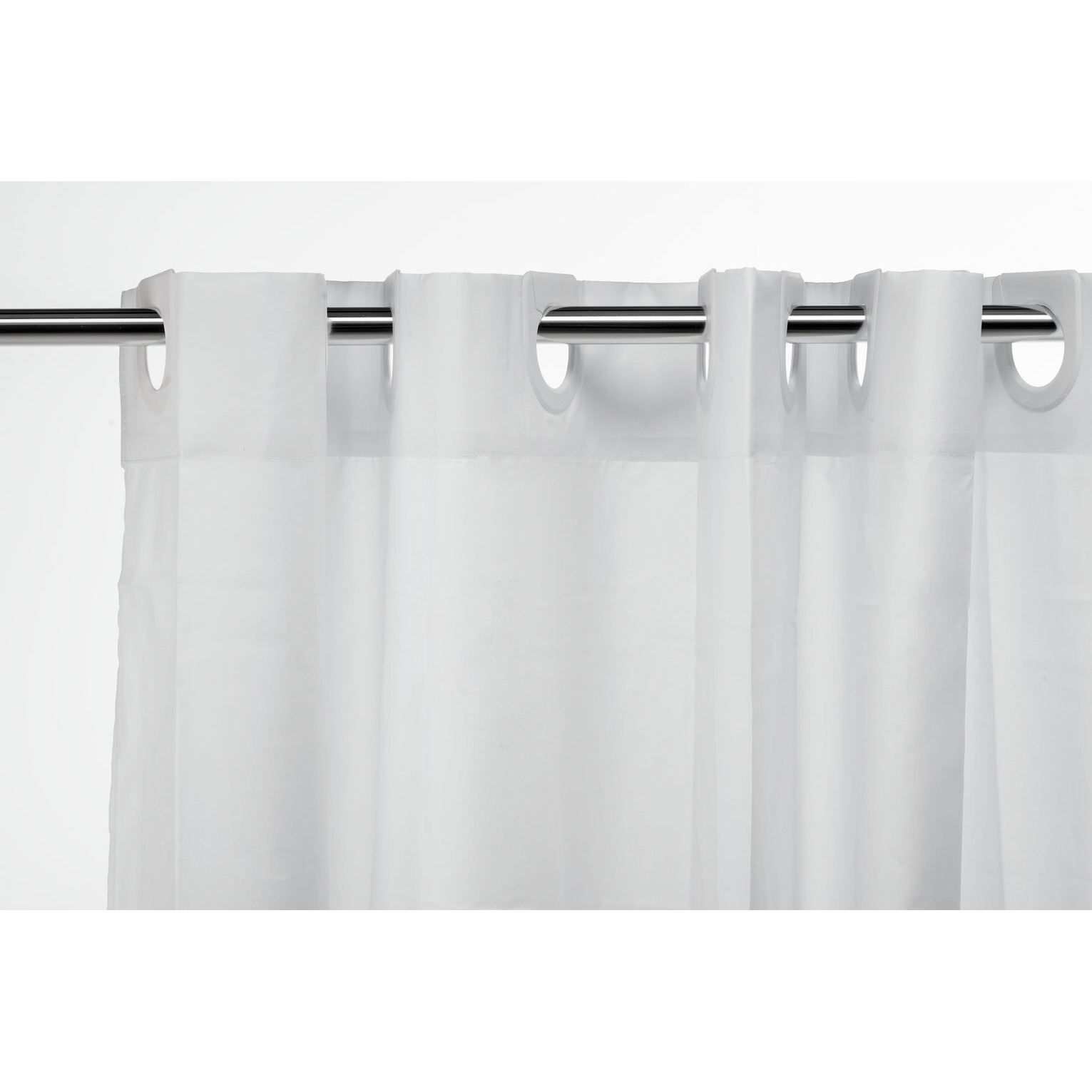 Croydex Hookless Shower Curtain Plain - White. - image 1
