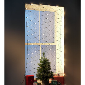 Habitat 160 Warm White LED Christmas Window Net Lights - thumbnail 2