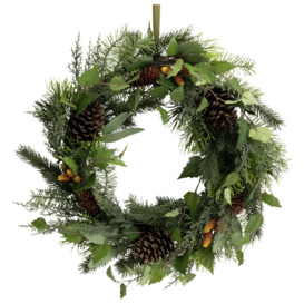 Habitat Extra Large Faux Green Pinecone Christmas Wreath - thumbnail 2