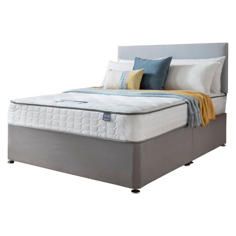 Silentnight Middleton Kingsize Comfort Divan Bed - Grey - image 1