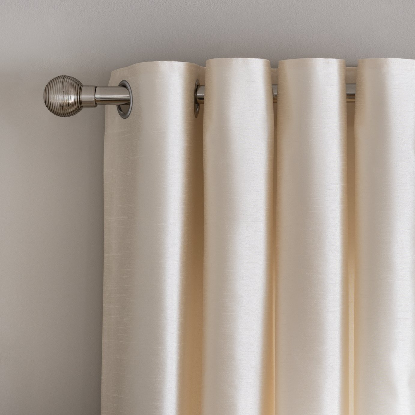 Habitat Faux Silk Fully Lined Eyelet Curtains - Champagne - image 1