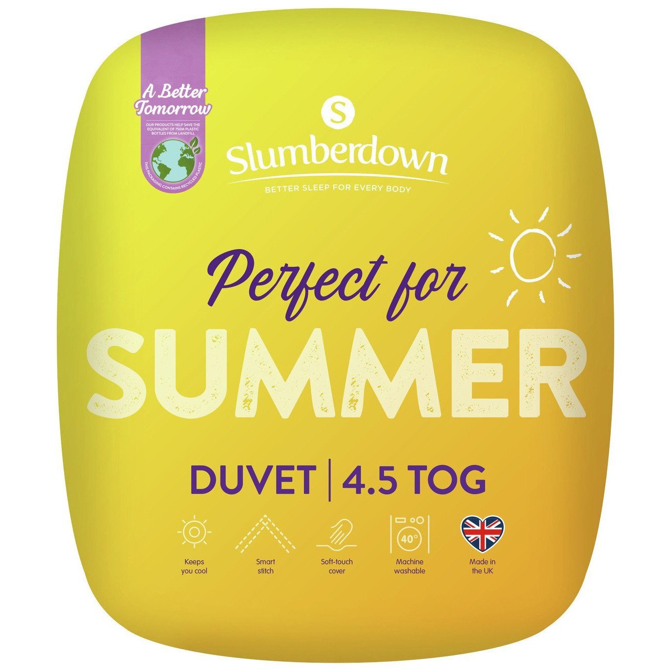Slumberdown Summer Non Allergic 4.5 Tog Duvet - Single - image 1
