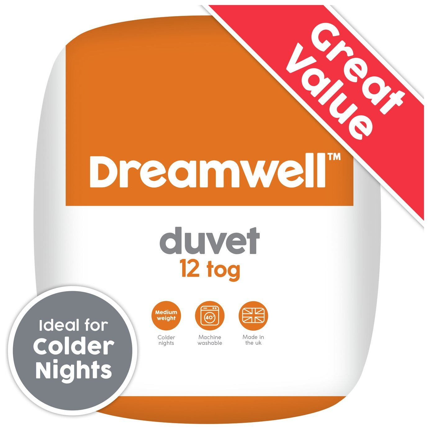 Dreamwell Medium Weight 12 Tog Duvet - Double - image 1
