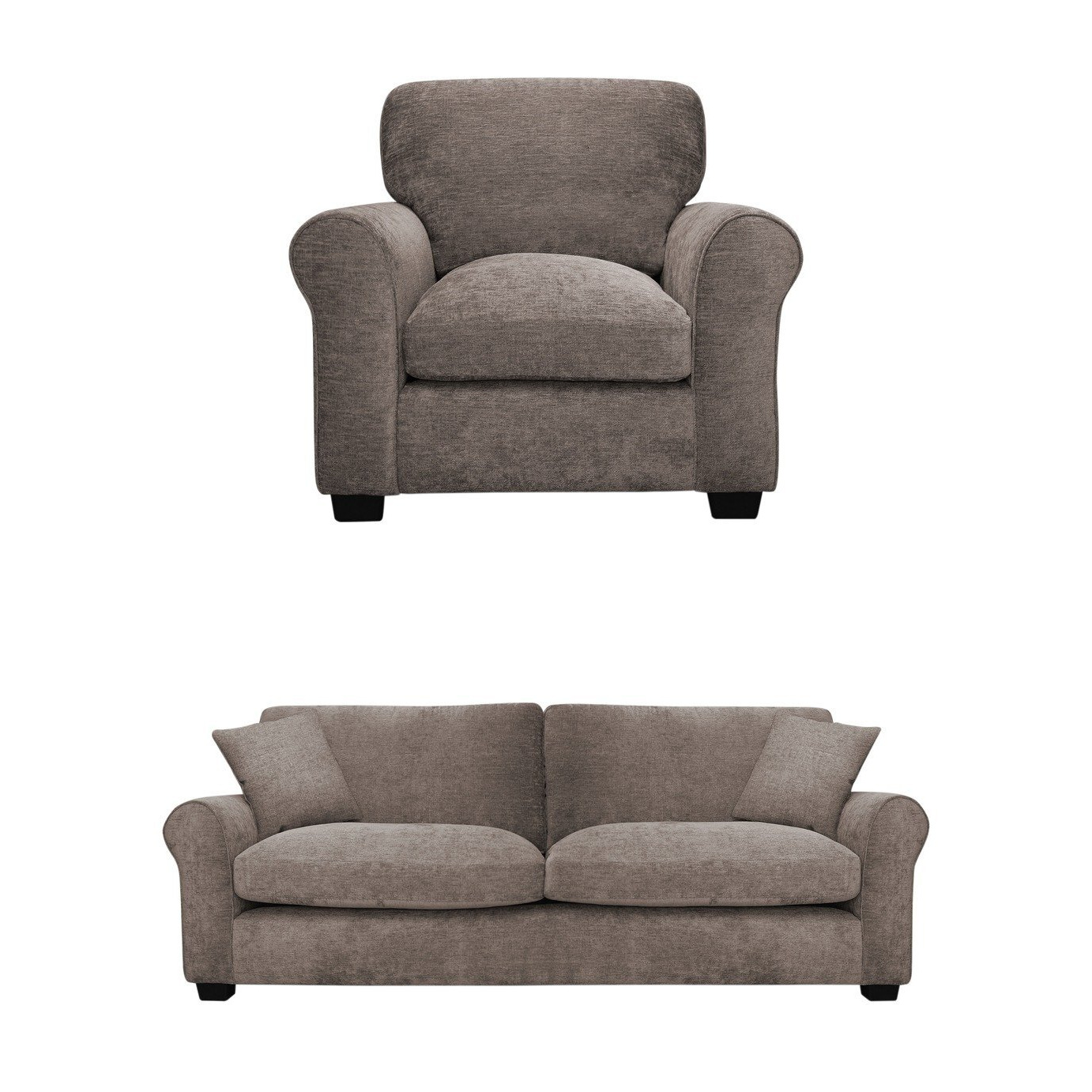 Argos Home Taylor Fabric Chair & 3 Seater Sofa - Mink - image 1