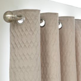 Argos Home Pinsonic Fully Lined Eyelet Curtains - Taupe - thumbnail 1