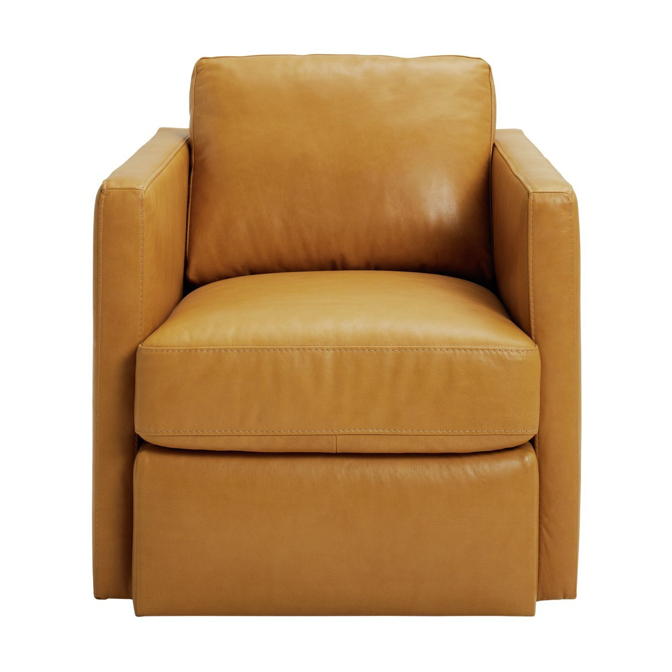 Habitat Durham Leather Swivel Chair - Tan - image 1