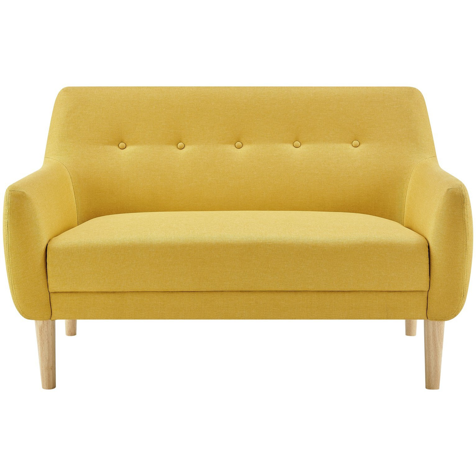 Habitat Finney Fabric 2 Seater Sofa - Mustard - image 1