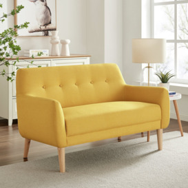 Habitat Finney Fabric 2 Seater Sofa - Mustard - thumbnail 2