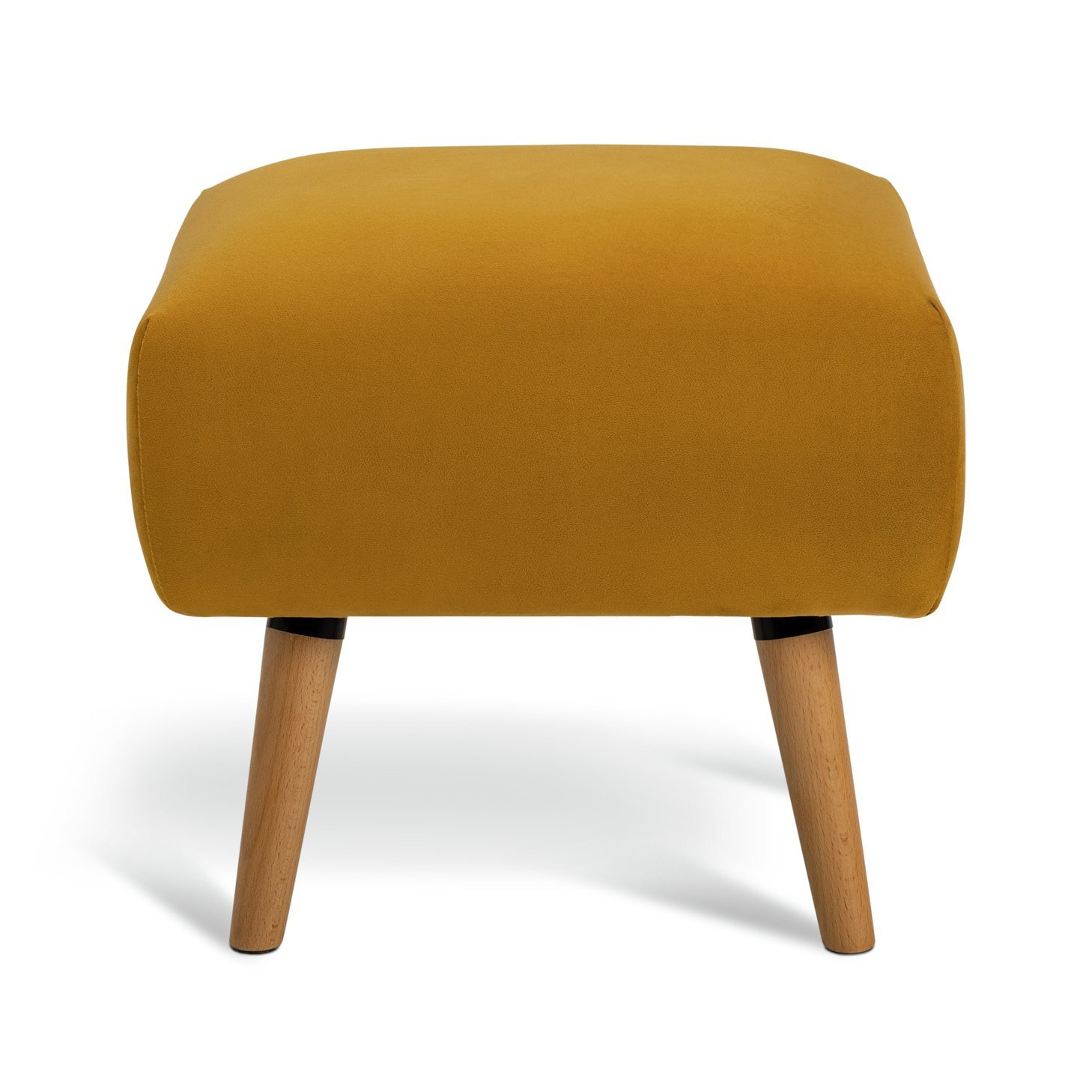 Habitat Elsie Fabric Footstool - Mustard - image 1