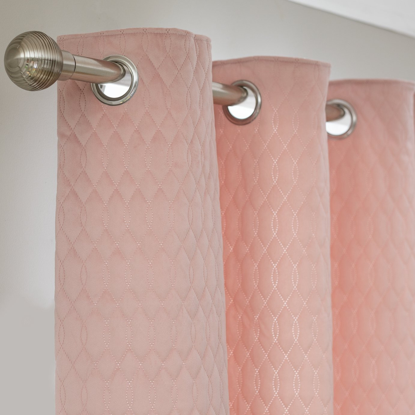 Argos Home Pinsonic Fully Lined Eyelet Curtain - Pink - image 1