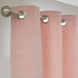 Argos Home Pinsonic Fully Lined Eyelet Curtain - Pink - thumbnail 1