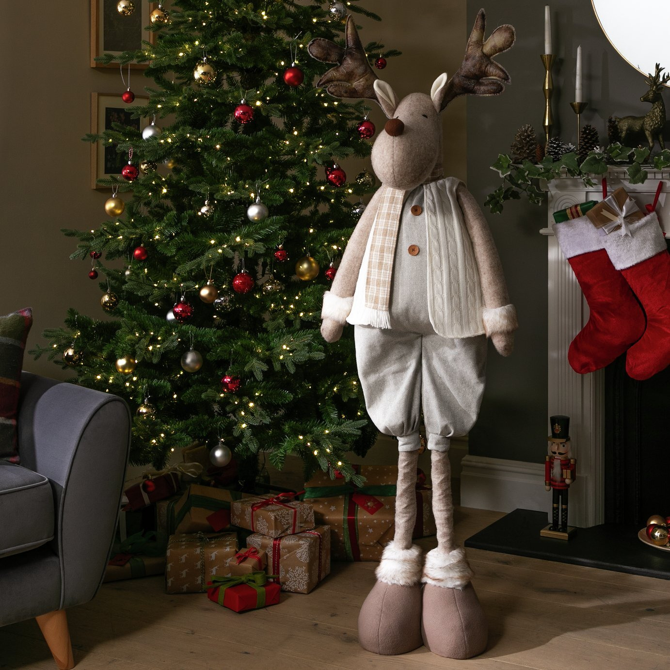 Argos Home Extendable Male Reindeer Christmas Decoration