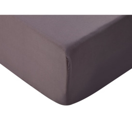 Silentnight Supersoft Plain Charcoal Fitted Sheet - Double
