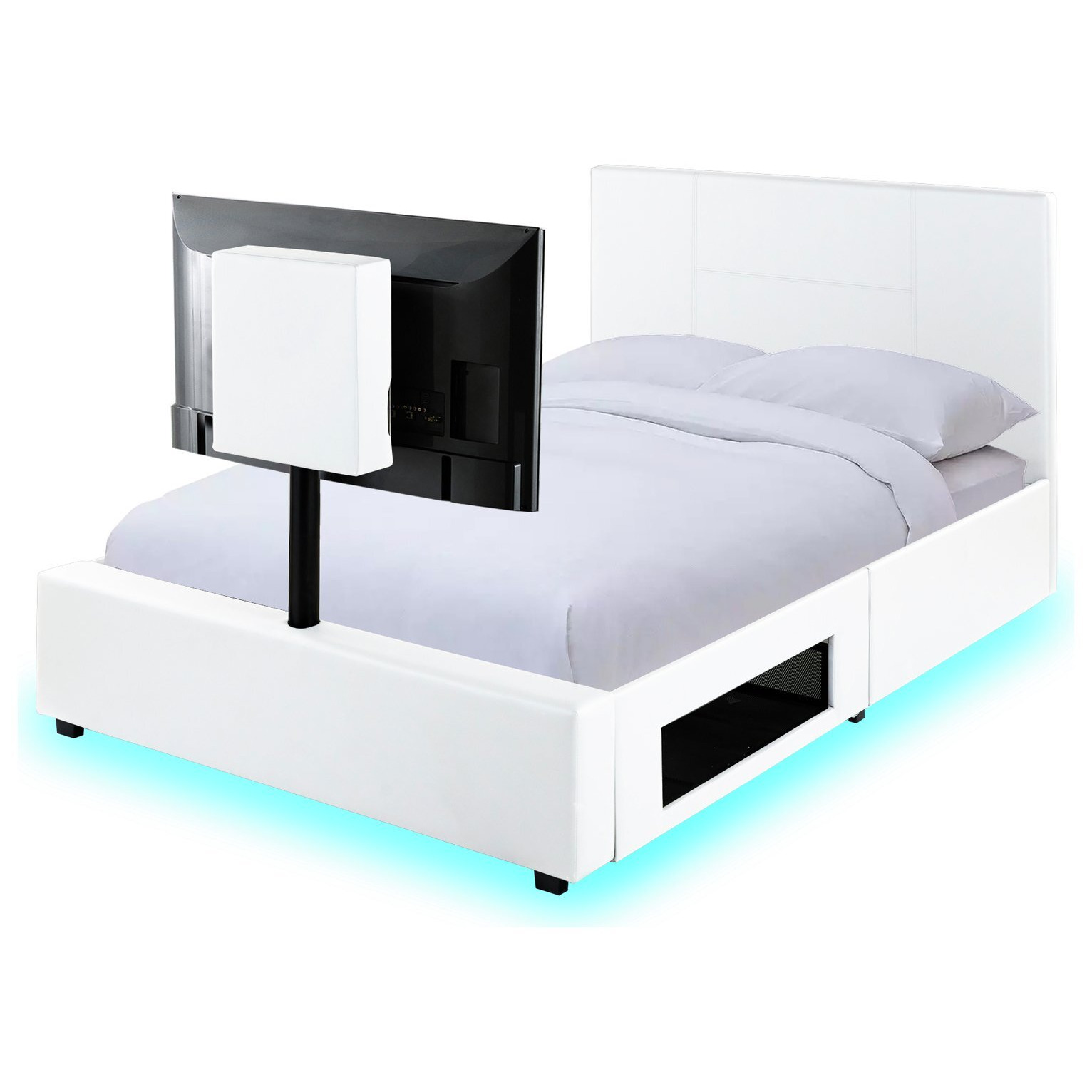 XR Living Ava Kingsize TV Bed Frame - White - image 1