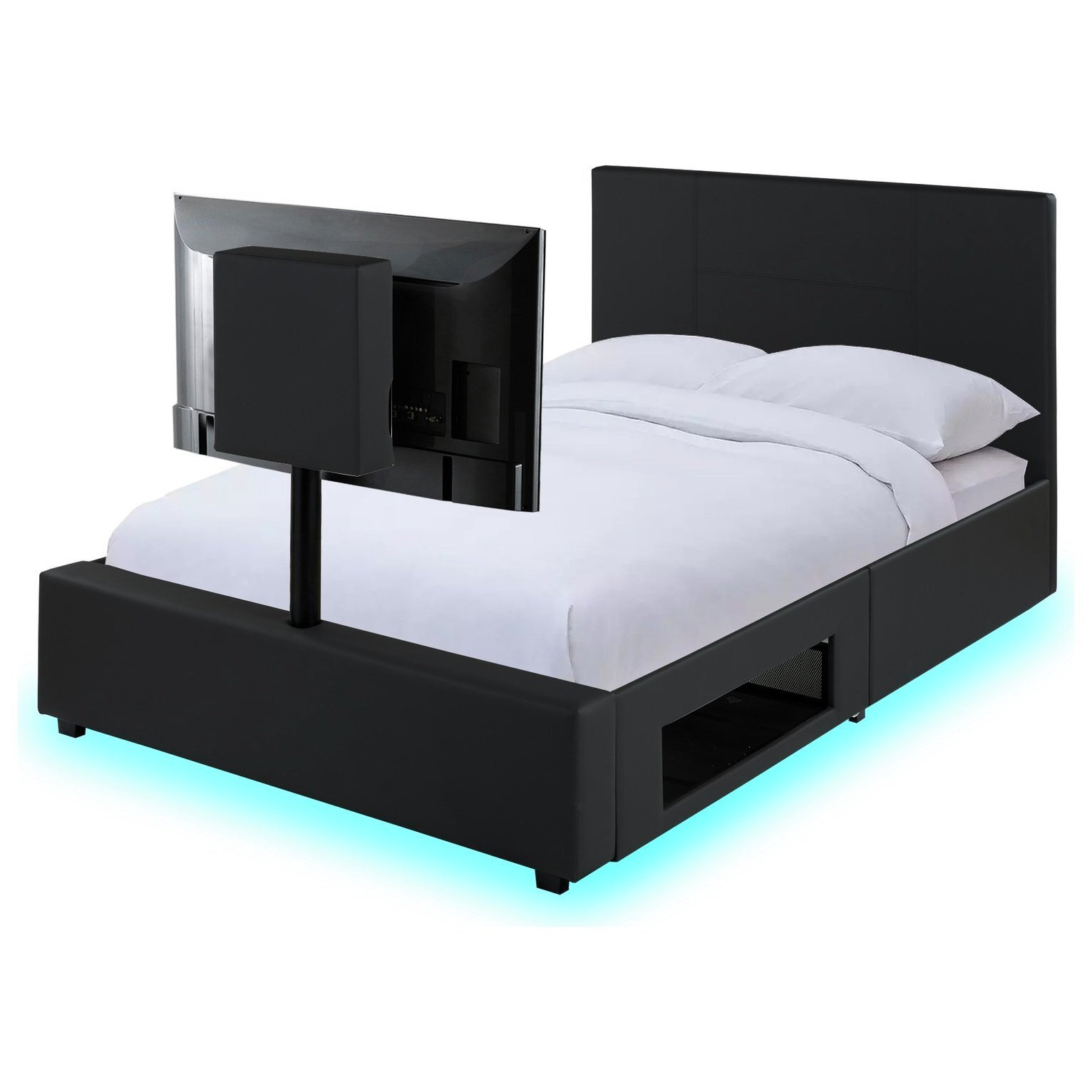 XR Living Ava Double TV Bed Frame - Black - image 1