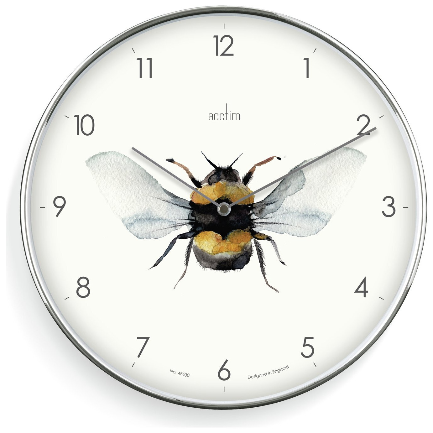 Acctim Society Bee Analogue Wall Clock - Silver - image 1
