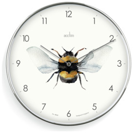 Acctim Society Bee Analogue Wall Clock - Silver - thumbnail 1