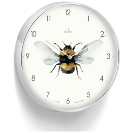 Acctim Society Bee Analogue Wall Clock - Silver - thumbnail 2