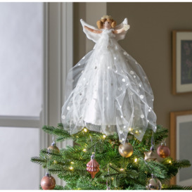Argos Home Felt Angel Christmas Tree Topper - White