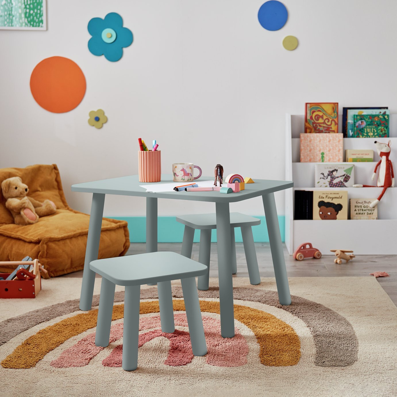 Habitat Kids Felix Table and 2 Chair - Green - image 1