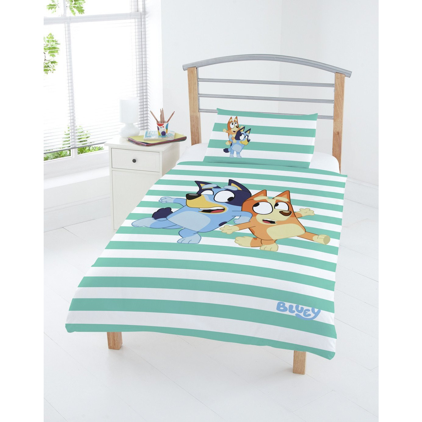 Bluey Cotton Blue and White Kids Bedding Set - Toddler - image 1