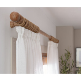 Argos Home 1.8m Wooden Curtain Pole - Natural - thumbnail 2