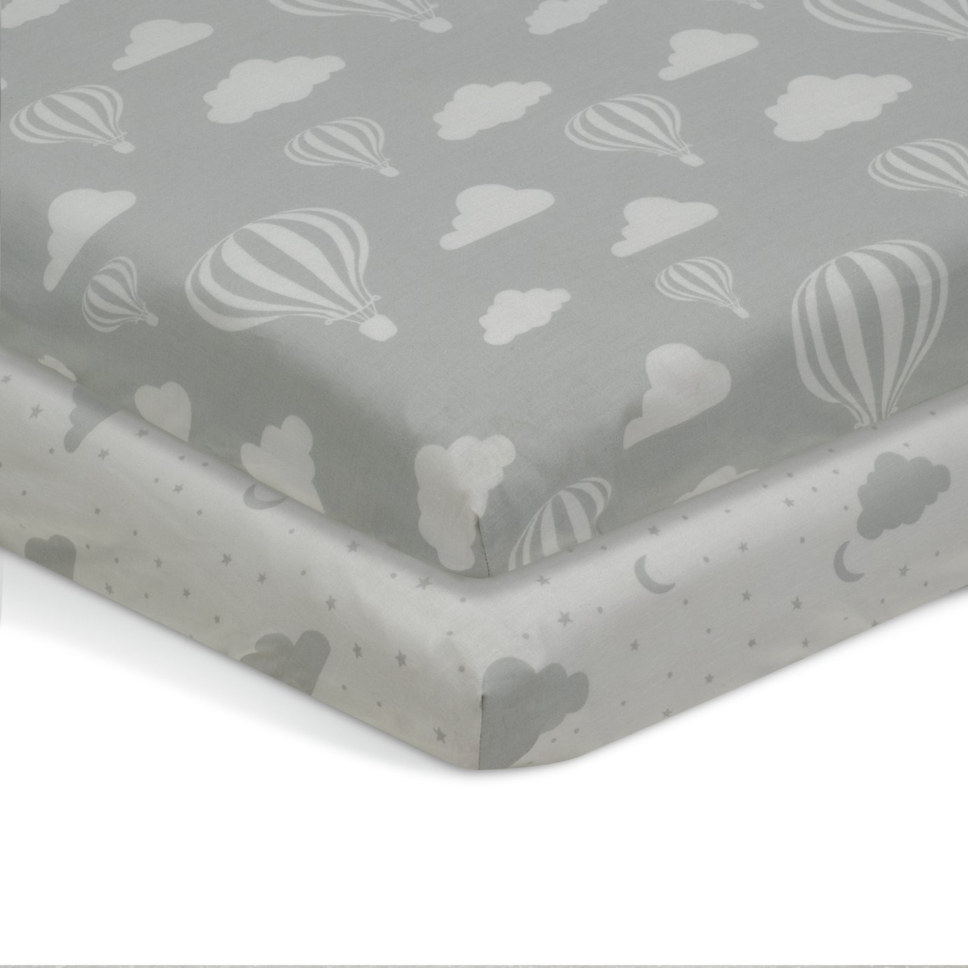 Habitat 2 Pack Balloon Nursery Twin Fitted Sheets - Cot Bed - image 1