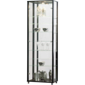 Argos Home 7 Shelf Glass Wide Display Cabinet - Black - thumbnail 2
