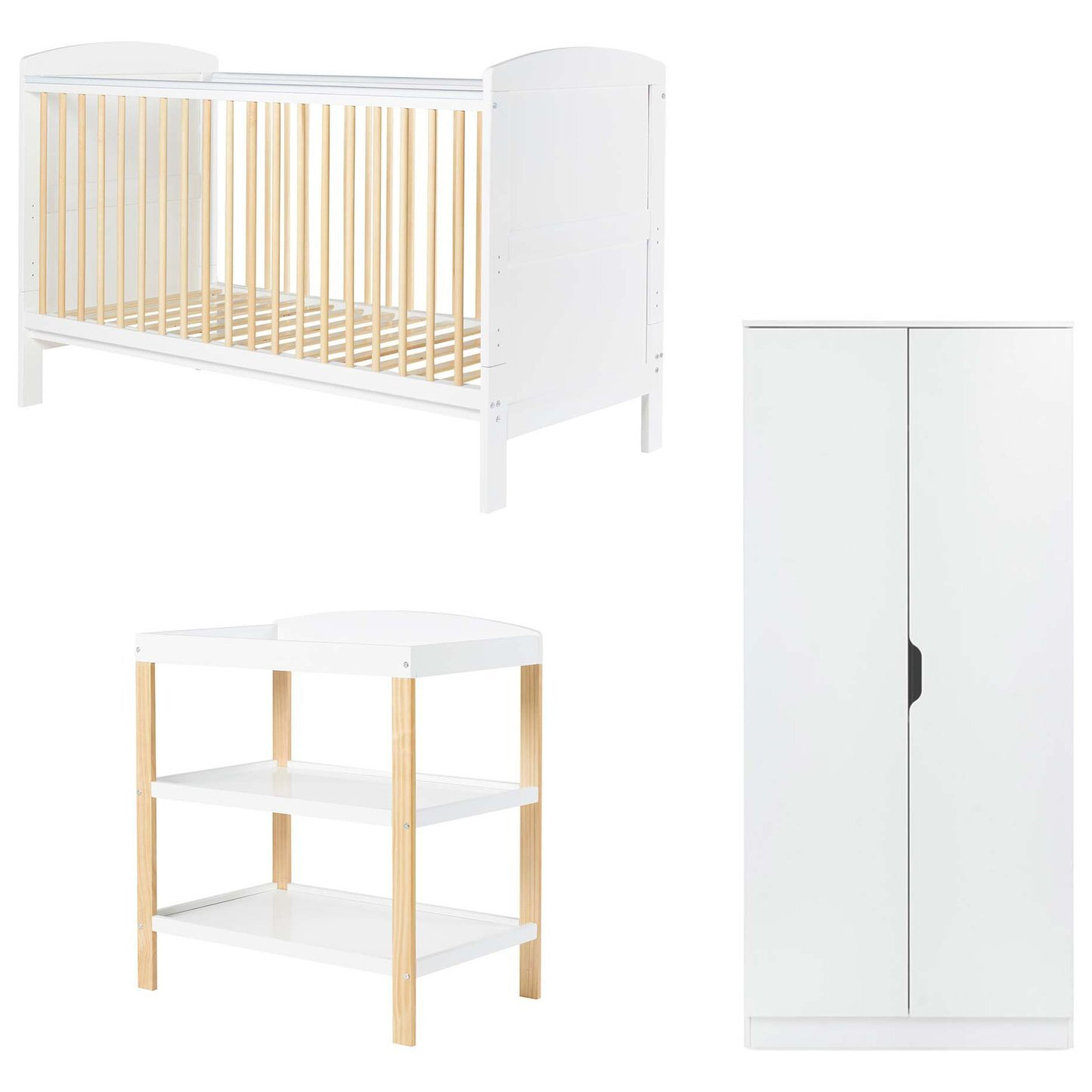 Ickle Bubba Coleby Scandi 3 PC Nursery Furniture Set - White - image 1