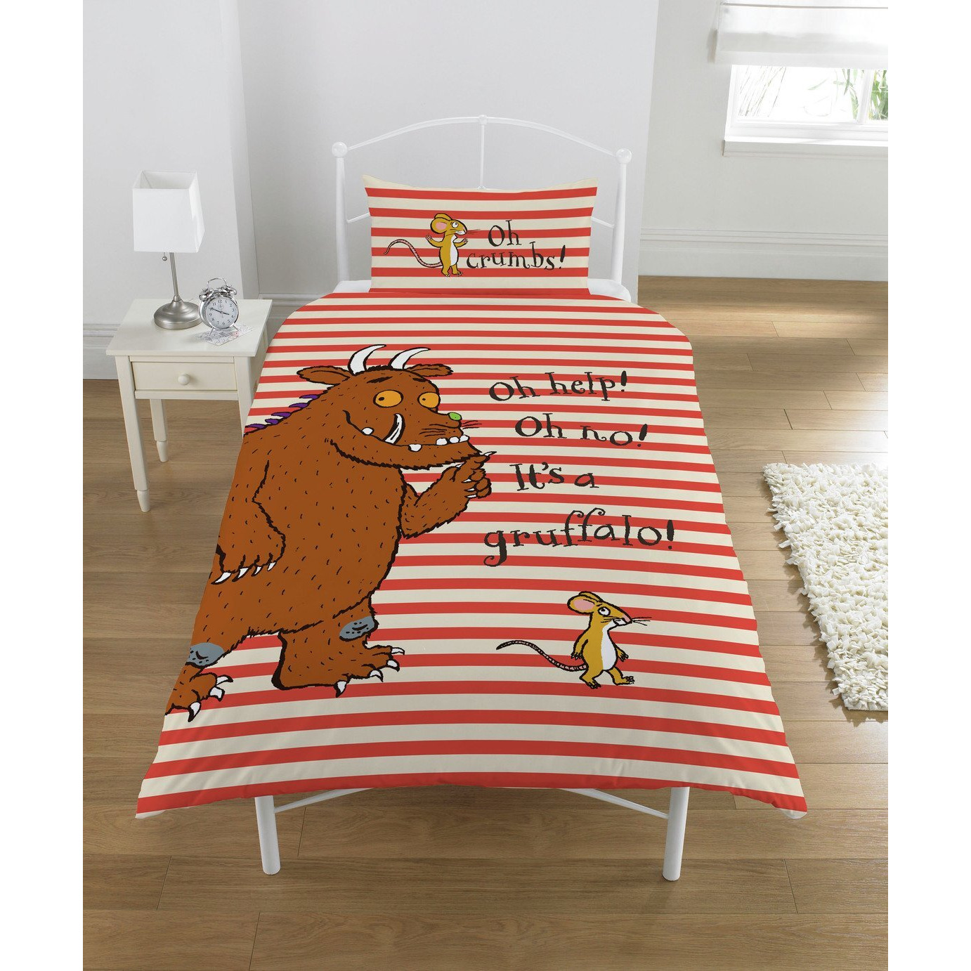 The Gruffalo and Mouse Red & White Kids Bedding Set - Single - image 1
