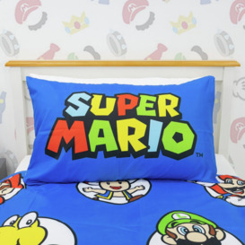 Nintendo Super Mario Blue Kids Bedding Set - Single