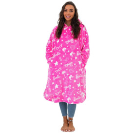 Hugzee Barbie Stars Pink Fleece Hooded Blanket - Large - thumbnail 2
