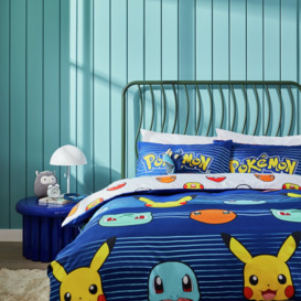 Pokemon Blue Kids Bedding Set - Double