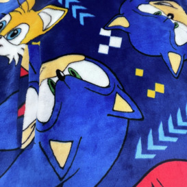 Hugzee Sonic Bounce Blue Fleece Hooded Blanket - Large - thumbnail 2