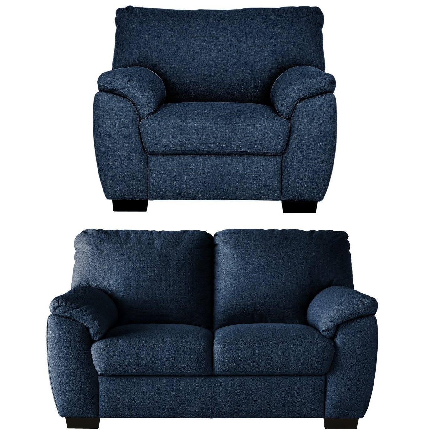 Argos Home Milano Fabric Chair & 2 Seater Sofa - Navy - image 1