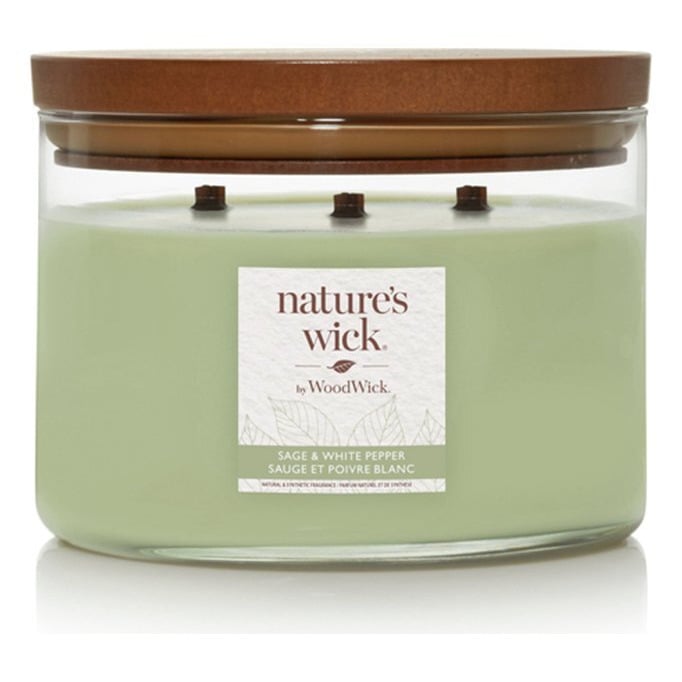 Natures Wick Large Multi Wick Candle - Sage & White Pepper