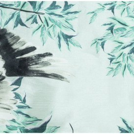 Habitat Crane Print Faux Silk Eyelet Curtain - Multicoloured - thumbnail 2