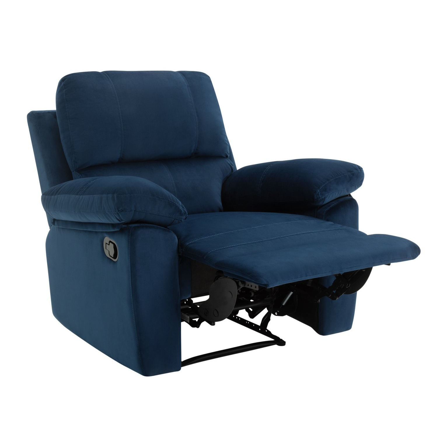 Toby Velvet Manual Recliner Chair - Navy - image 1