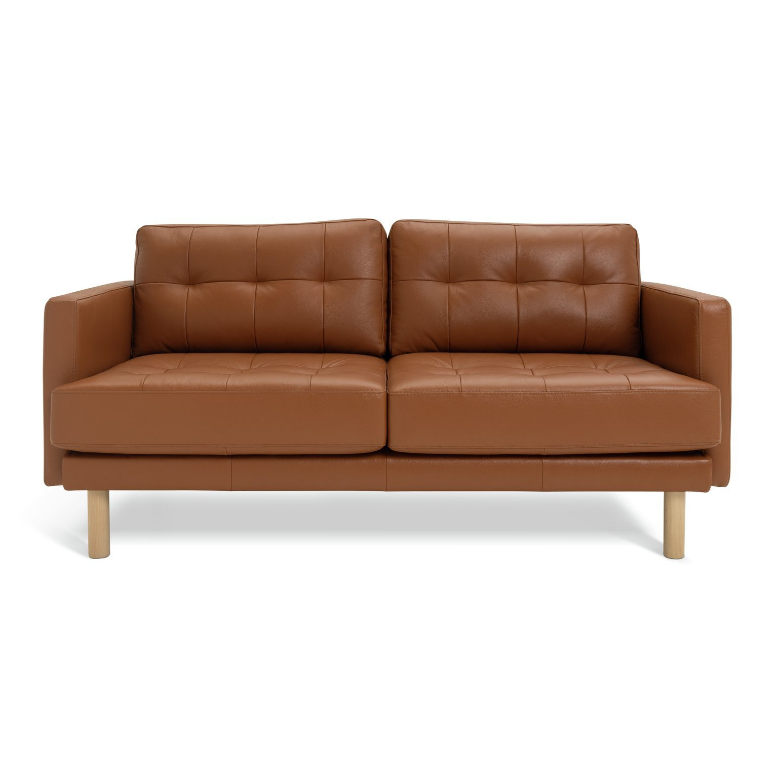 Habitat Newell Leather 2 Seater Sofa - Tan - image 1