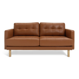 Habitat Newell Leather 2 Seater Sofa - Tan - thumbnail 1