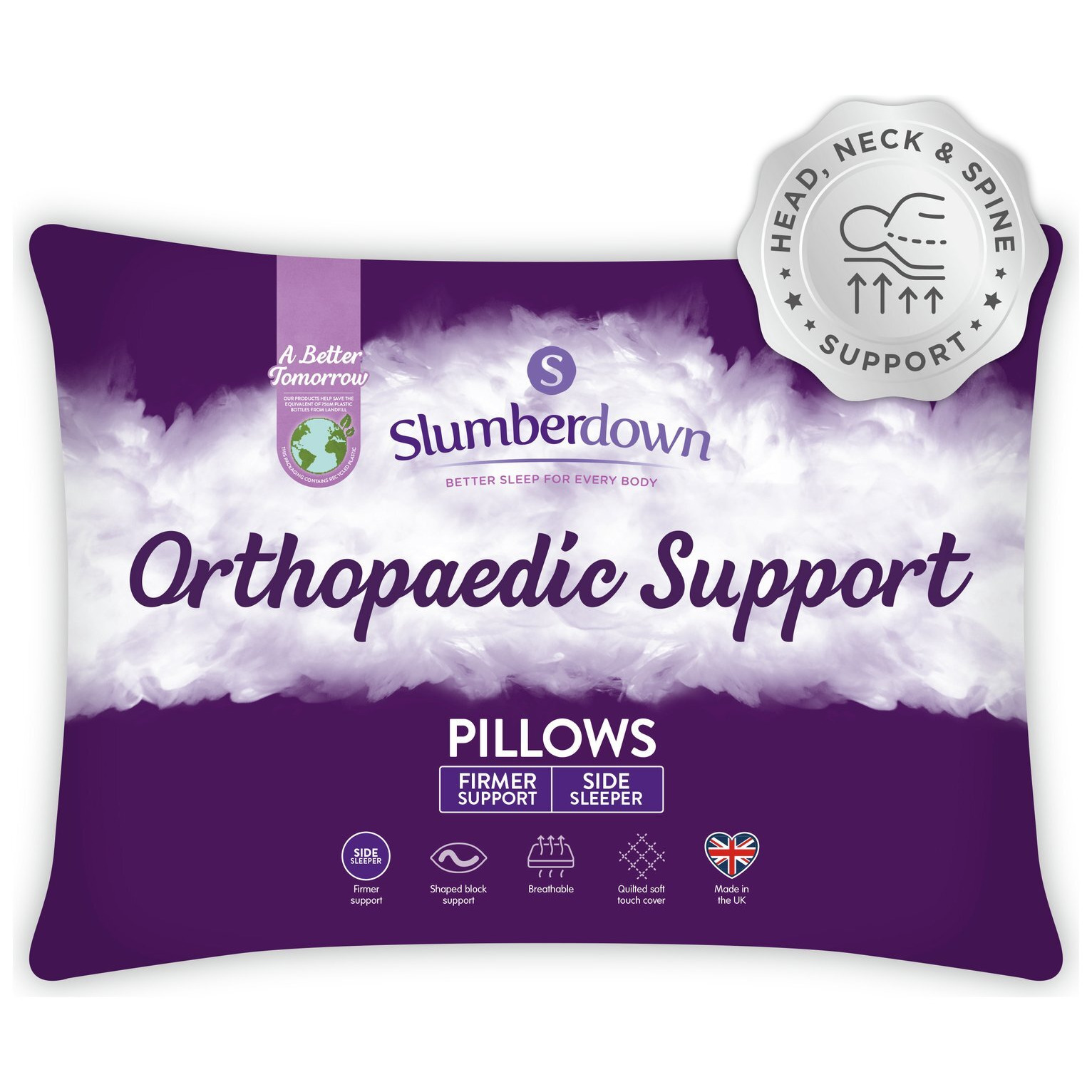 Slumberdown S-Shaped Orthopaedic Pillow by Argos