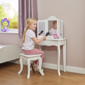 Liberty House Kids Dressing Table And Stool - White - thumbnail 1