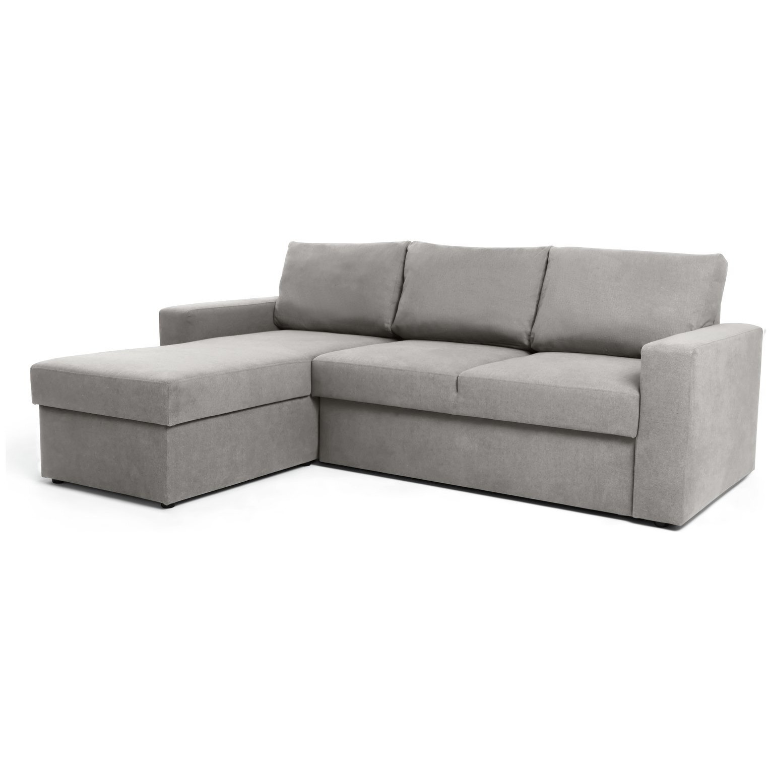 Argos Home Miller Fabric Corner Chaise Sofa Bed - Light Grey
