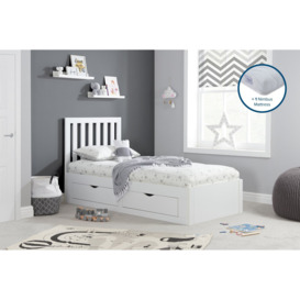 Birlea Appleby Single Bed Frame with Mattress - White - thumbnail 2