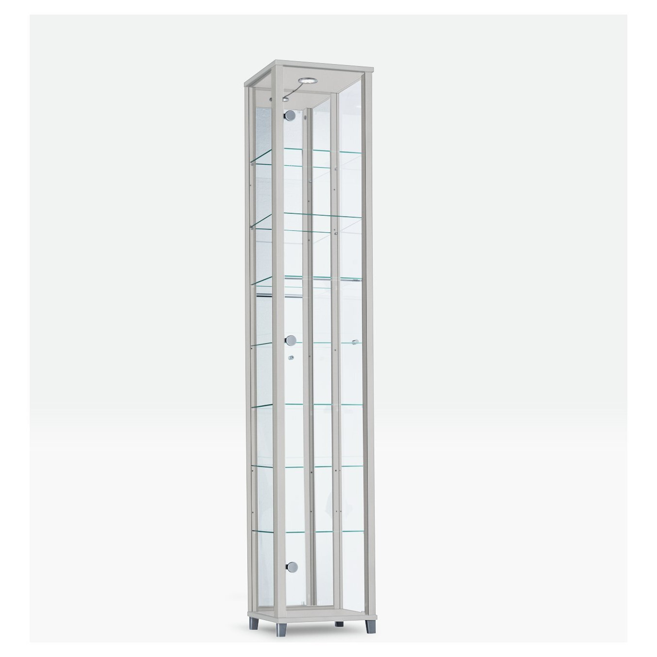 Argos Home 4 Shelf 1 Door Display Cabinet - Silver - image 1