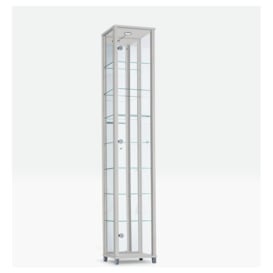 Argos Home 4 Shelf 1 Door Display Cabinet - Silver - thumbnail 1
