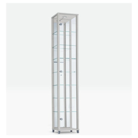 Argos Home 4 Shelf 1 Door Display Cabinet - Silver