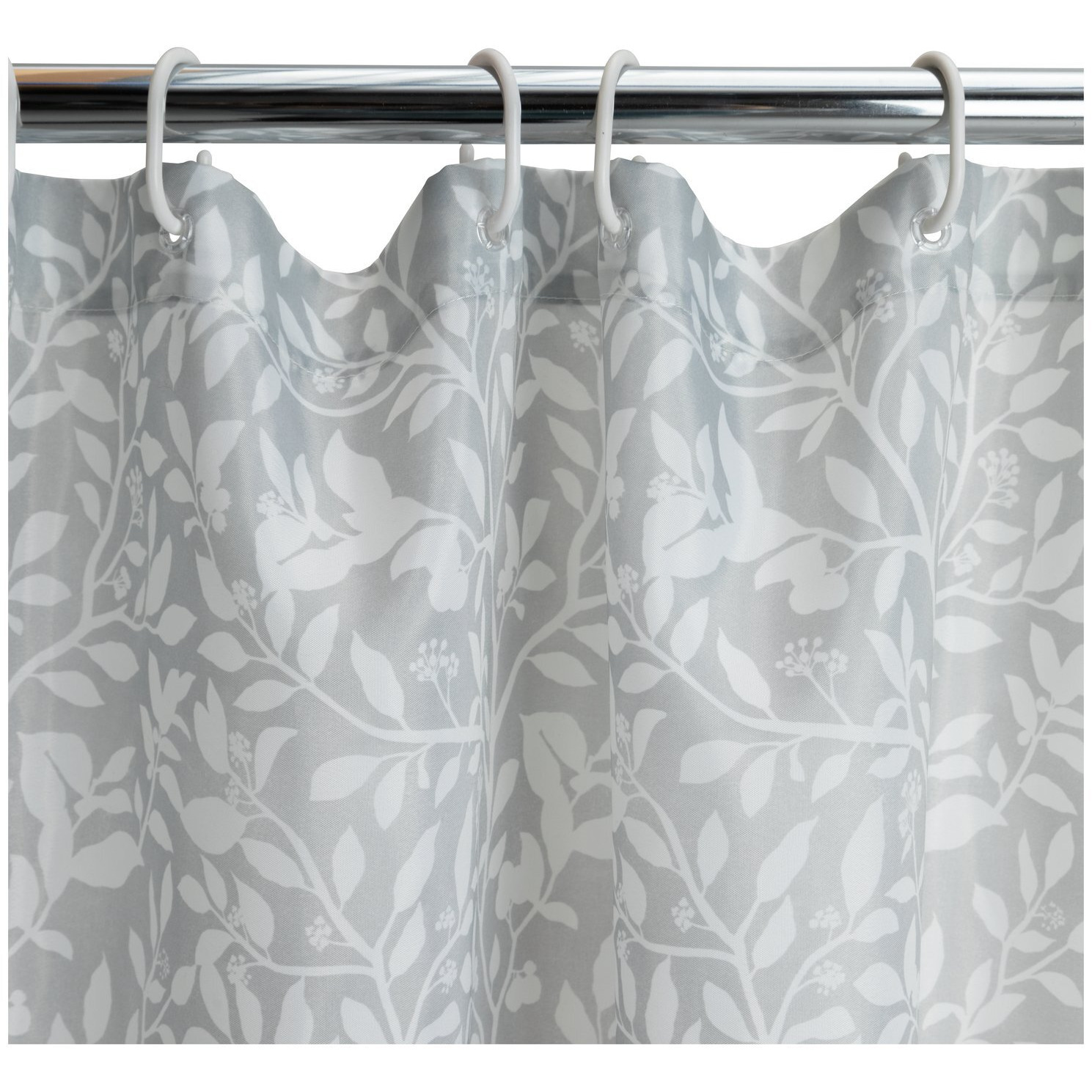 Argos Home Floral Shower Curtain - Grey - image 1